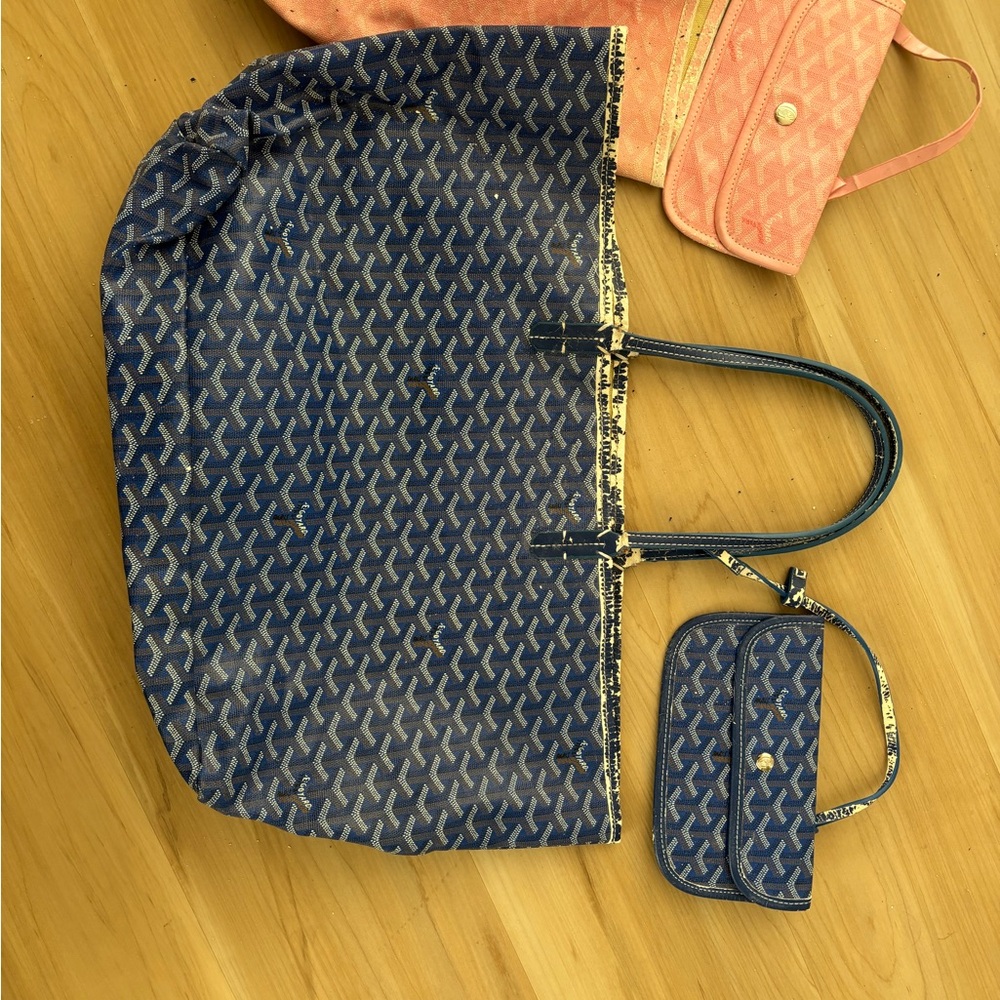 Goyard saint Louis bag from Paris rare colors pink and blue